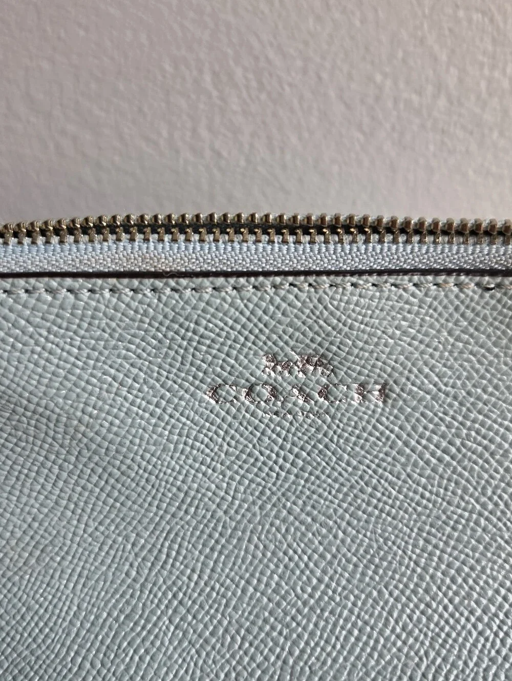 COACH Light Blue Women's Cosmetic Pouch Makeup Bag